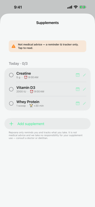 Supplement reminders